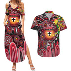 Personalised NAIDOC Week 2025 Saints Football Couples Matching Summer Maxi Dress and Hawaiian Shirt Aboriginal Dot Painting