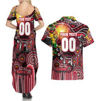 Personalised NAIDOC Week 2025 Saints Football Couples Matching Summer Maxi Dress and Hawaiian Shirt Aboriginal Dot Painting