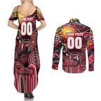 Personalised NAIDOC Week 2025 Saints Football Couples Matching Summer Maxi Dress and Long Sleeve Button Shirt Aboriginal Dot Painting