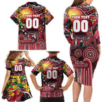 Personalised NAIDOC Week 2025 Saints Football Family Matching Long Sleeve Bodycon Dress and Hawaiian Shirt Aboriginal Dot Painting