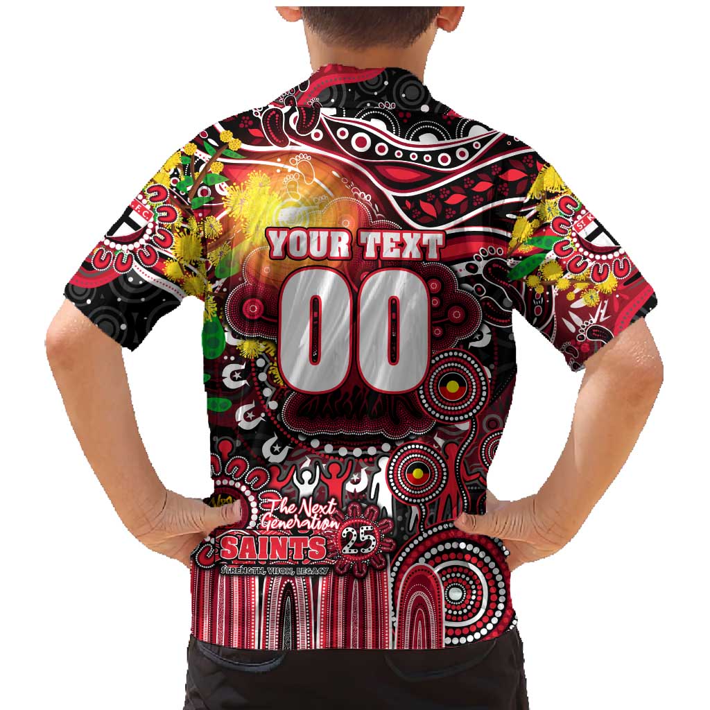 Personalised NAIDOC Week 2025 Saints Football Family Matching Mermaid Dress and Hawaiian Shirt Aboriginal Dot Painting
