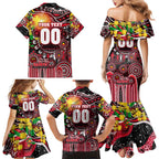 Personalised NAIDOC Week 2025 Saints Football Family Matching Mermaid Dress and Hawaiian Shirt Aboriginal Dot Painting