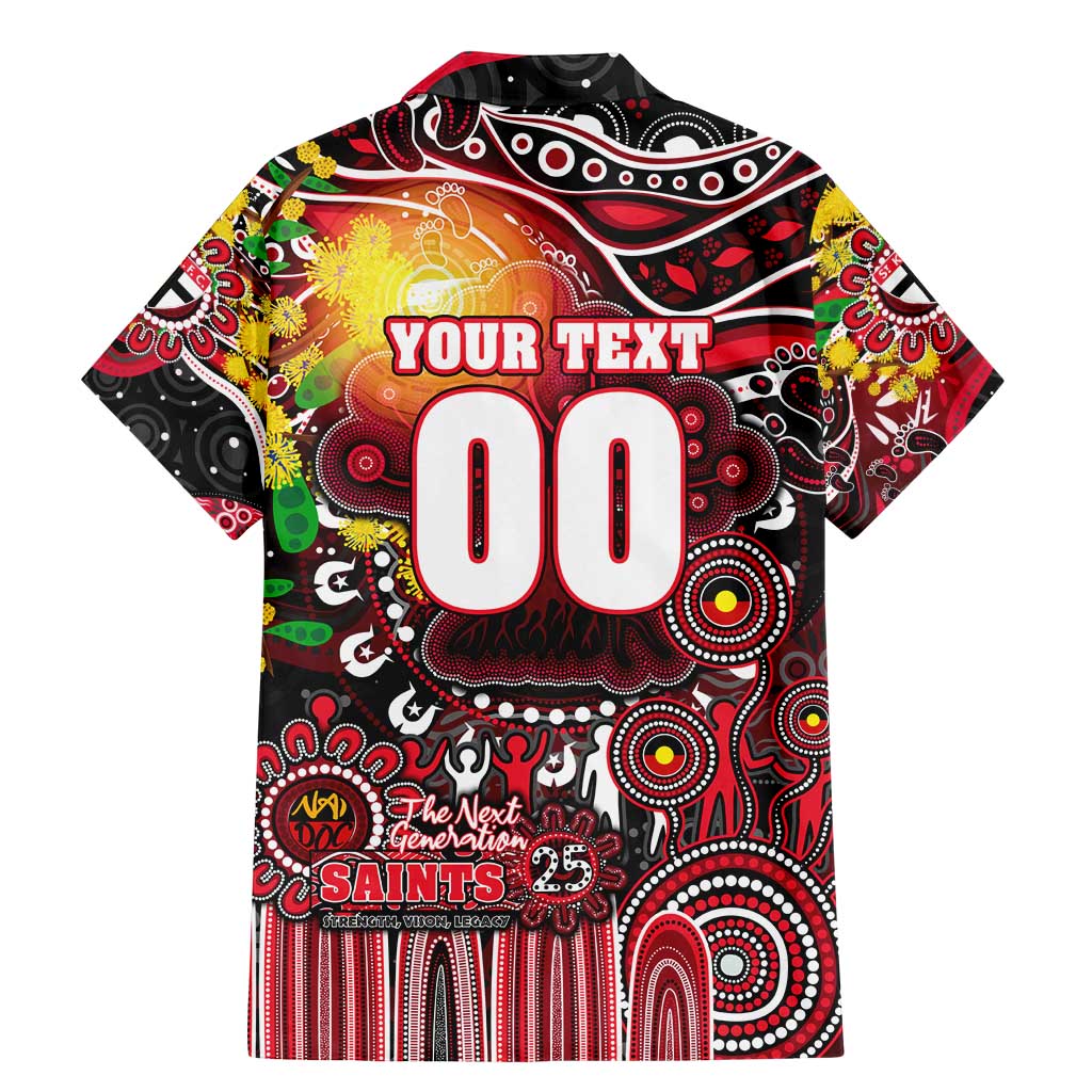 Personalised NAIDOC Week 2025 Saints Football Family Matching Mermaid Dress and Hawaiian Shirt Aboriginal Dot Painting