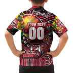 Personalised NAIDOC Week 2025 Saints Football Family Matching Off The Shoulder Long Sleeve Dress and Hawaiian Shirt Aboriginal Dot Painting