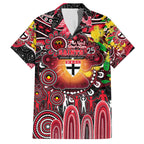 Personalised NAIDOC Week 2025 Saints Football Family Matching Off The Shoulder Long Sleeve Dress and Hawaiian Shirt Aboriginal Dot Painting