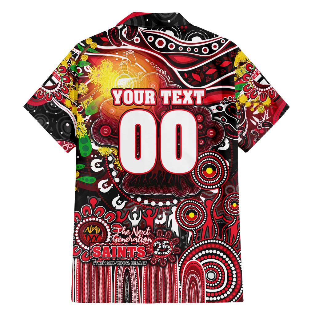 Personalised NAIDOC Week 2025 Saints Football Family Matching Off Shoulder Maxi Dress and Hawaiian Shirt Aboriginal Dot Painting
