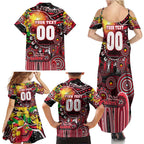 Personalised NAIDOC Week 2025 Saints Football Family Matching Summer Maxi Dress and Hawaiian Shirt Aboriginal Dot Painting