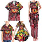 Personalised NAIDOC Week 2025 Saints Football Family Matching Tank Maxi Dress and Hawaiian Shirt Aboriginal Dot Painting
