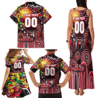 Personalised NAIDOC Week 2025 Saints Football Family Matching Tank Maxi Dress and Hawaiian Shirt Aboriginal Dot Painting