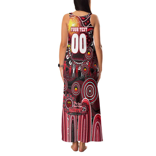 Personalised NAIDOC Week 2025 Saints Football Family Matching Tank Maxi Dress and Hawaiian Shirt Aboriginal Dot Painting