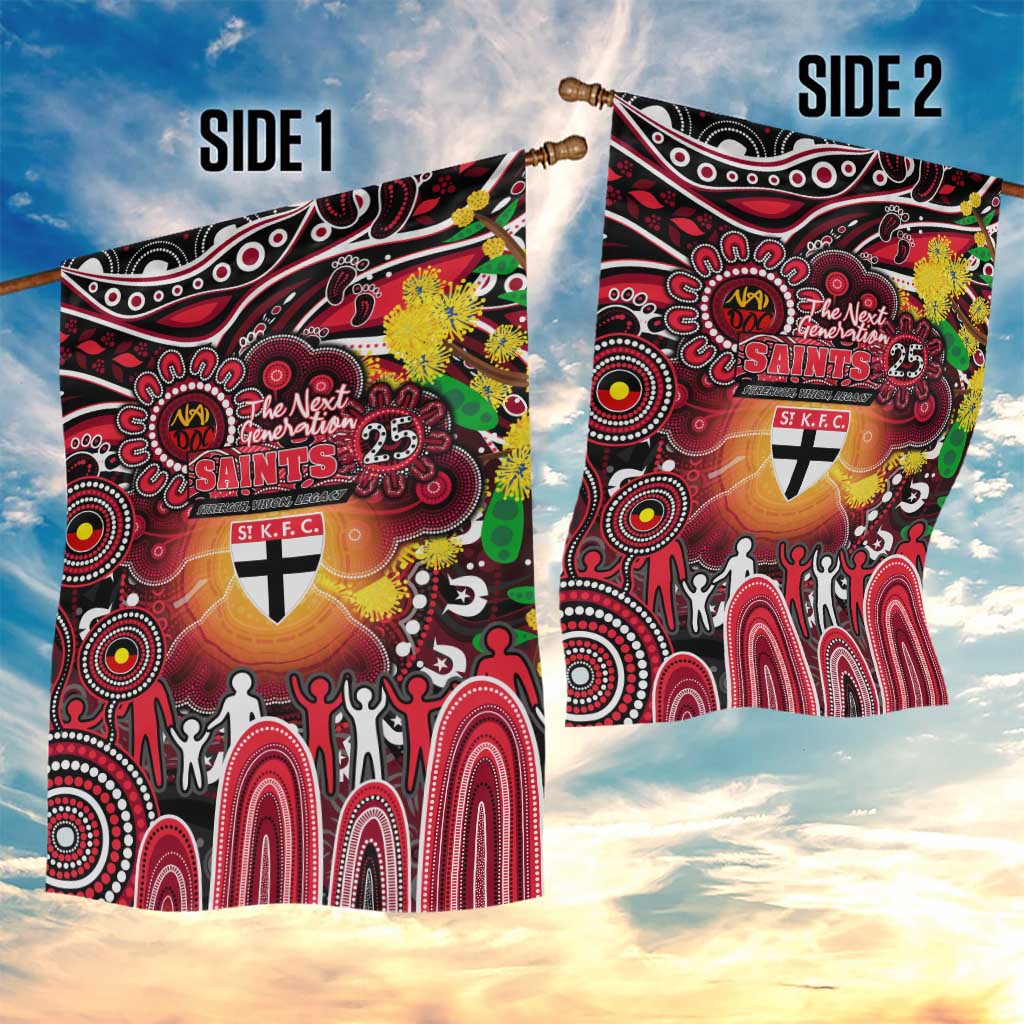 NAIDOC Week 2025 Saints Football Garden Flag Aboriginal Dot Painting
