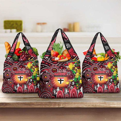 NAIDOC Week 2025 Saints Football Grocery Bag Aboriginal Dot Painting