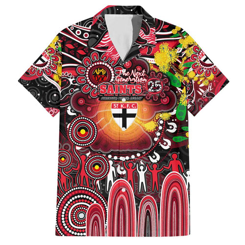 Personalised NAIDOC Week 2025 Saints Football Hawaiian Shirt Aboriginal Dot Painting