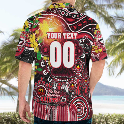 Personalised NAIDOC Week 2025 Saints Football Hawaiian Shirt Aboriginal Dot Painting