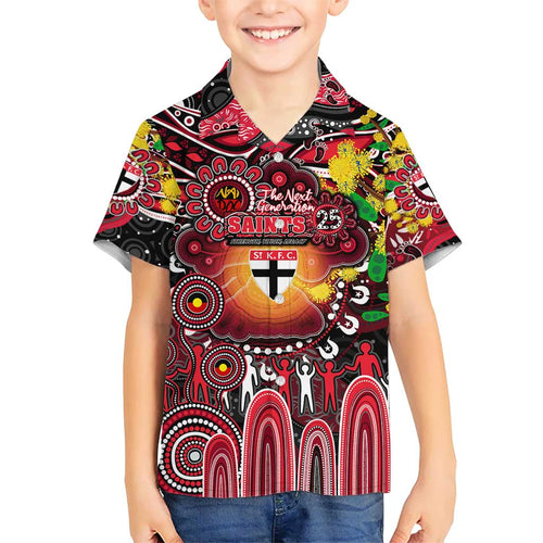 Personalised NAIDOC Week 2025 Saints Football Hawaiian Shirt Aboriginal Dot Painting