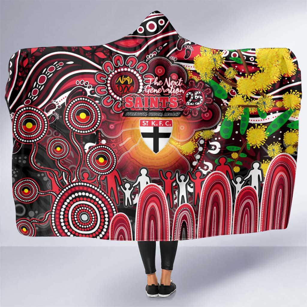 NAIDOC Week 2025 Saints Football Hooded Blanket Aboriginal Dot Painting