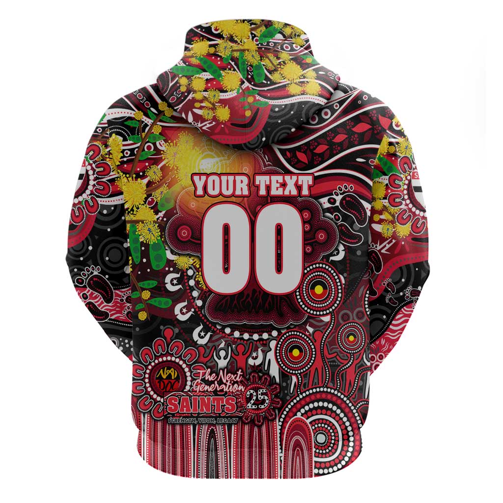 Personalised NAIDOC Week 2025 Saints Football Hoodie Aboriginal Dot Painting