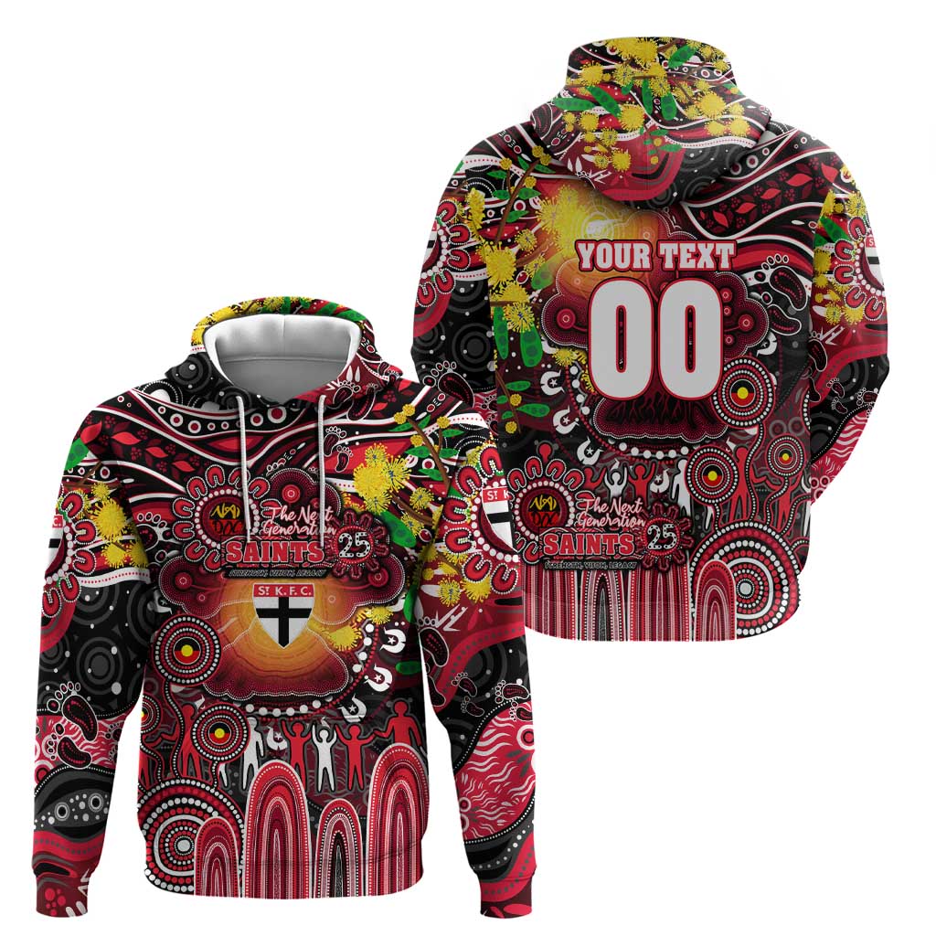 Personalised NAIDOC Week 2025 Saints Football Hoodie Aboriginal Dot Painting