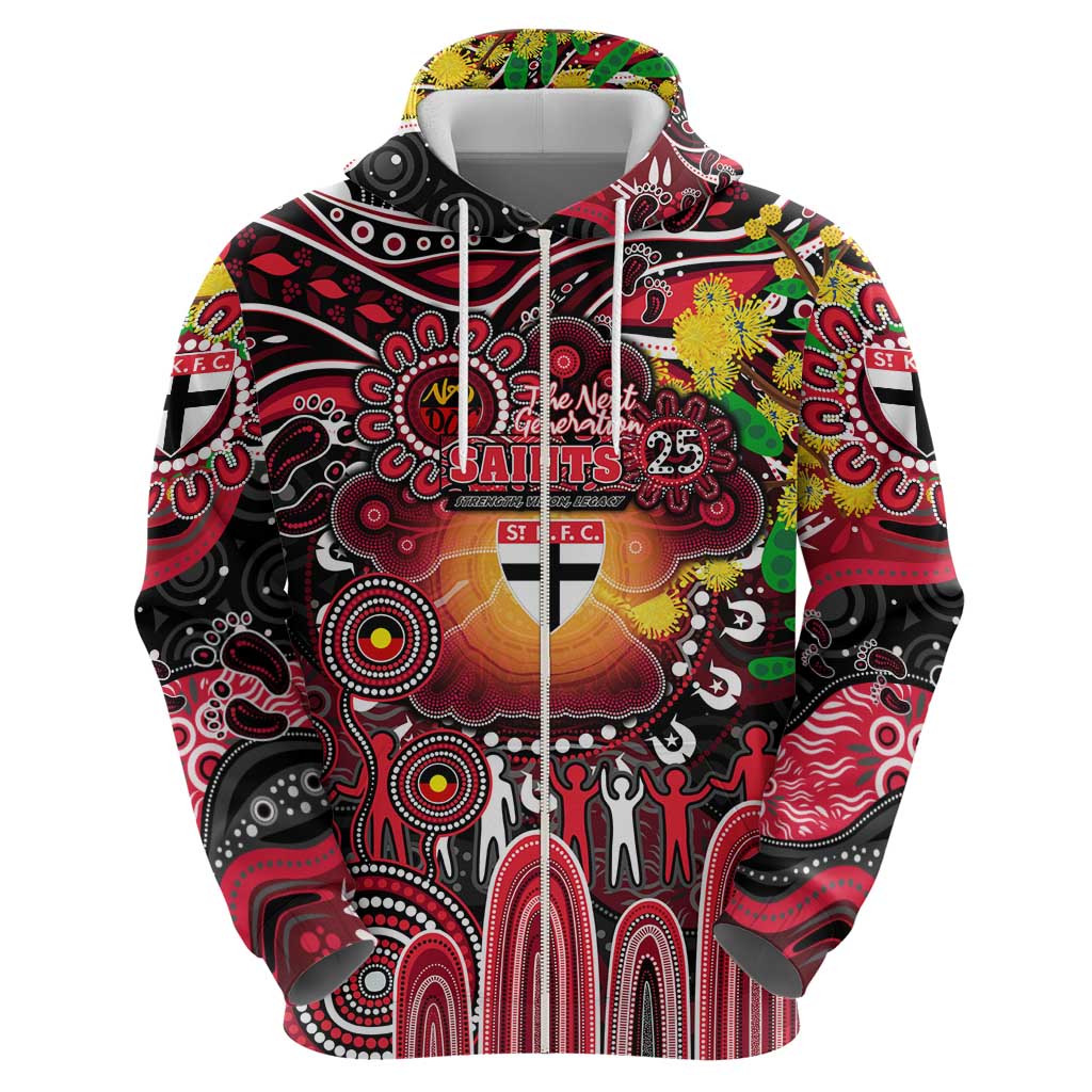 Personalised NAIDOC Week 2025 Saints Football Hoodie Aboriginal Dot Painting