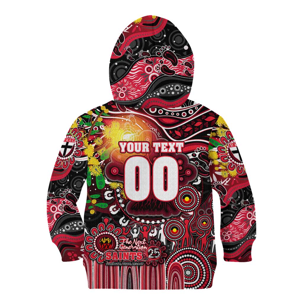 Personalised NAIDOC Week 2025 Saints Football Kid Hoodie Aboriginal Dot Painting