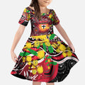Personalised NAIDOC Week 2025 Saints Football Kid Short Sleeve Dress Aboriginal Dot Painting