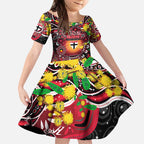 Personalised NAIDOC Week 2025 Saints Football Kid Short Sleeve Dress Aboriginal Dot Painting