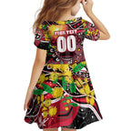 Personalised NAIDOC Week 2025 Saints Football Kid Short Sleeve Dress Aboriginal Dot Painting