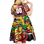 Personalised NAIDOC Week 2025 Saints Football Kid Short Sleeve Dress Aboriginal Dot Painting