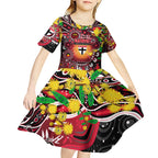 Personalised NAIDOC Week 2025 Saints Football Kid Short Sleeve Dress Aboriginal Dot Painting