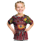 Personalised NAIDOC Week 2025 Saints Football Kid T Shirt Aboriginal Dot Painting