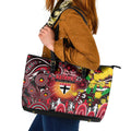 NAIDOC Week 2025 Saints Football Leather Tote Bag Aboriginal Dot Painting