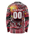 Personalised NAIDOC Week 2025 Saints Football Long Sleeve Shirt Aboriginal Dot Painting