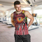 Personalised NAIDOC Week 2025 Saints Football Men Tank Top Aboriginal Dot Painting