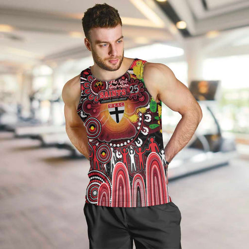 Personalised NAIDOC Week 2025 Saints Football Men Tank Top Aboriginal Dot Painting