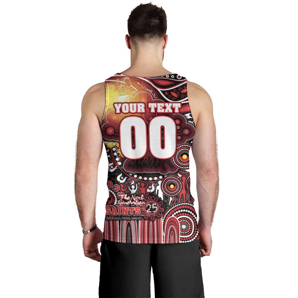 Personalised NAIDOC Week 2025 Saints Football Men Tank Top Aboriginal Dot Painting