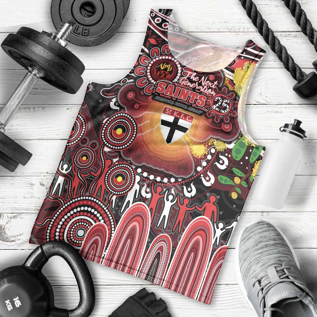 Personalised NAIDOC Week 2025 Saints Football Men Tank Top Aboriginal Dot Painting