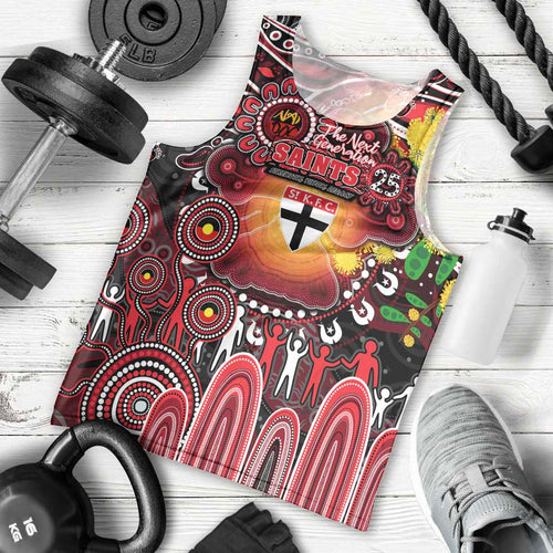 Personalised NAIDOC Week 2025 Saints Football Men Tank Top Aboriginal Dot Painting