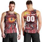 Personalised NAIDOC Week 2025 Saints Football Men Tank Top Aboriginal Dot Painting