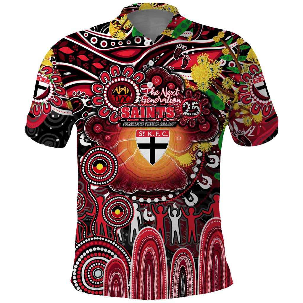 Personalised NAIDOC Week 2025 Saints Football Polo Shirt Aboriginal Dot Painting