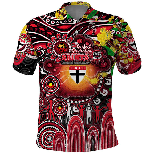 Personalised NAIDOC Week 2025 Saints Football Polo Shirt Aboriginal Dot Painting