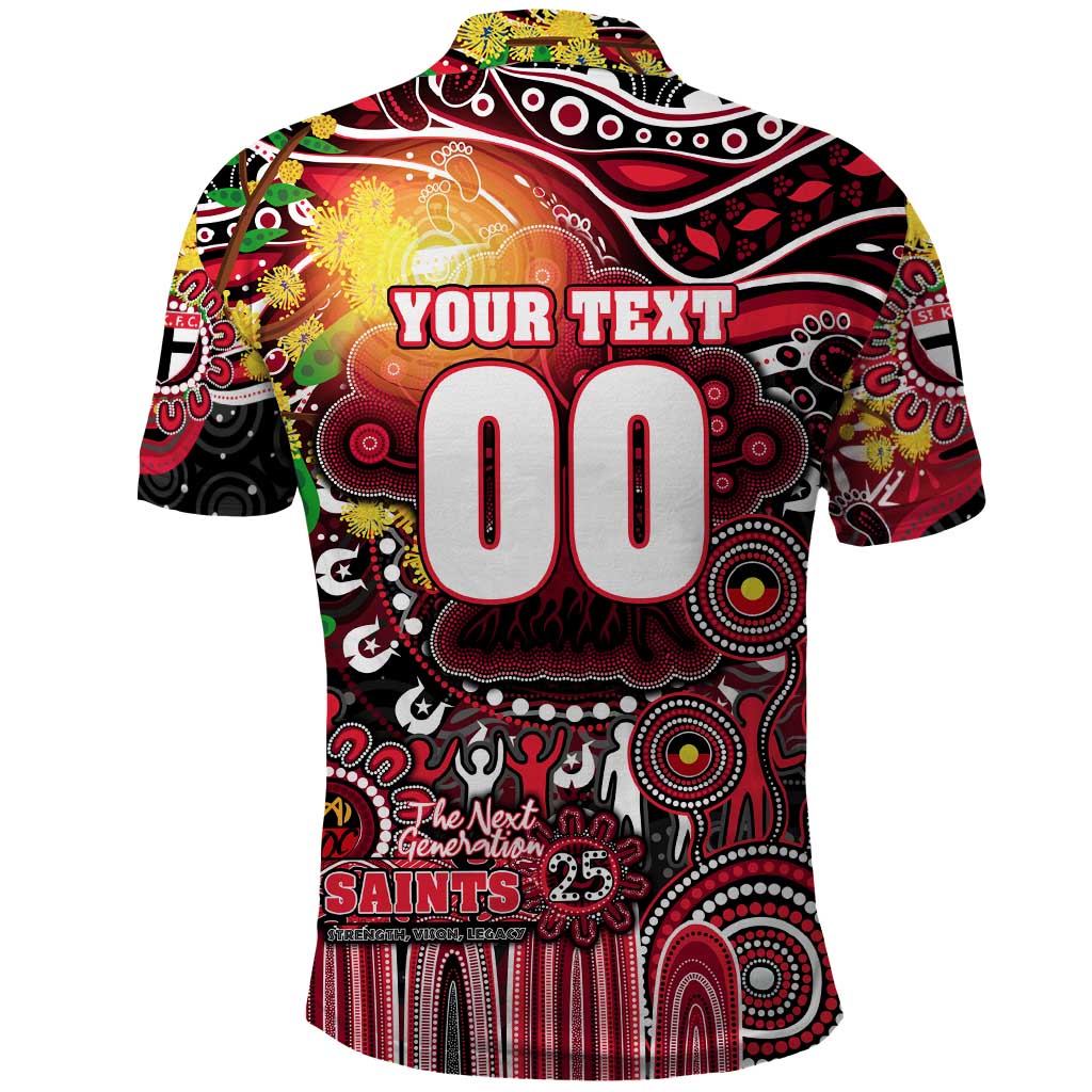 Personalised NAIDOC Week 2025 Saints Football Polo Shirt Aboriginal Dot Painting
