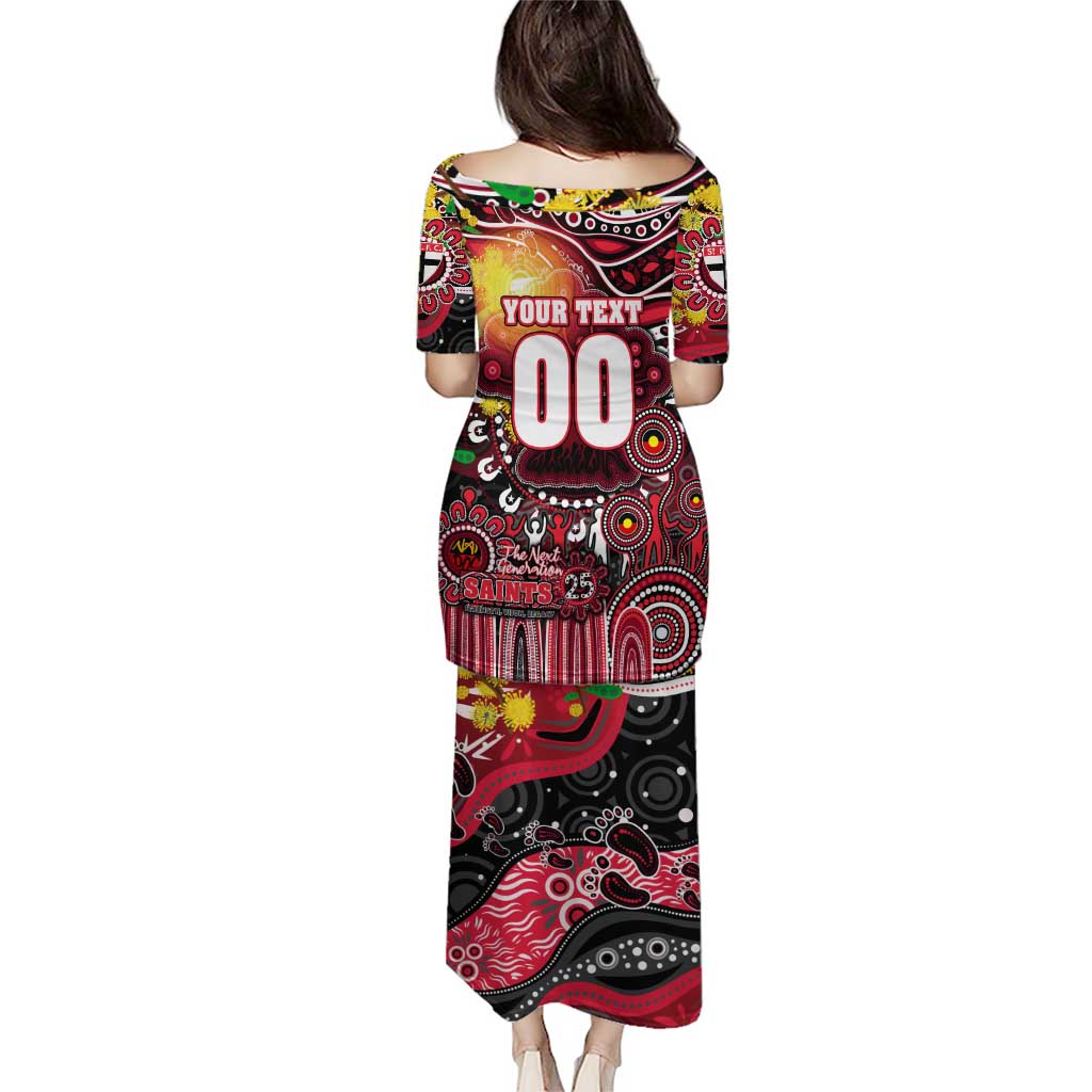 Personalised NAIDOC Week 2025 Saints Football Puletasi Aboriginal Dot Painting