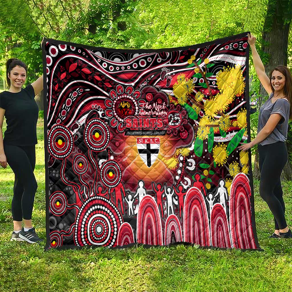 NAIDOC Week 2025 Saints Football Quilt Aboriginal Dot Painting