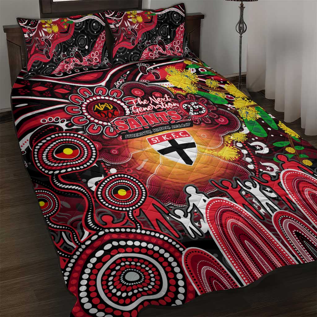 NAIDOC Week 2025 Saints Football Quilt Bed Set Aboriginal Dot Painting