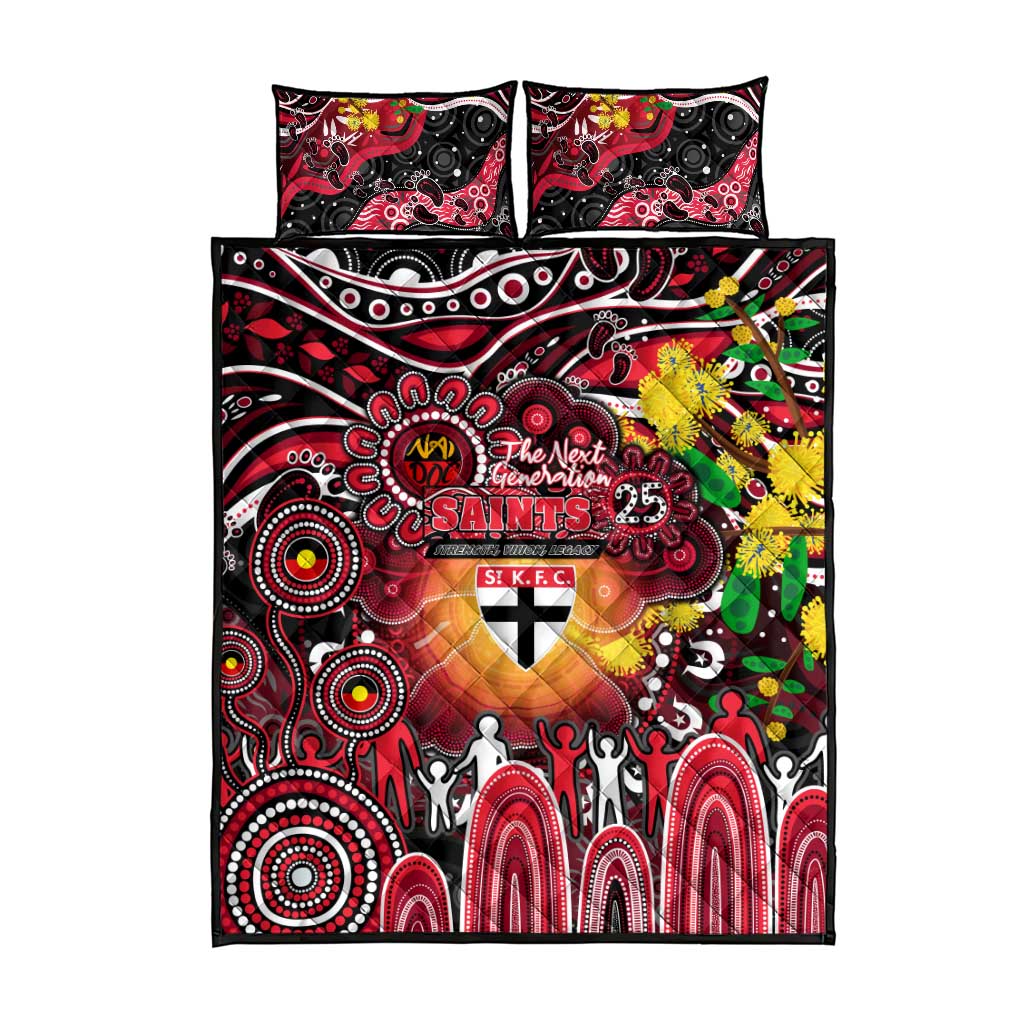 NAIDOC Week 2025 Saints Football Quilt Bed Set Aboriginal Dot Painting