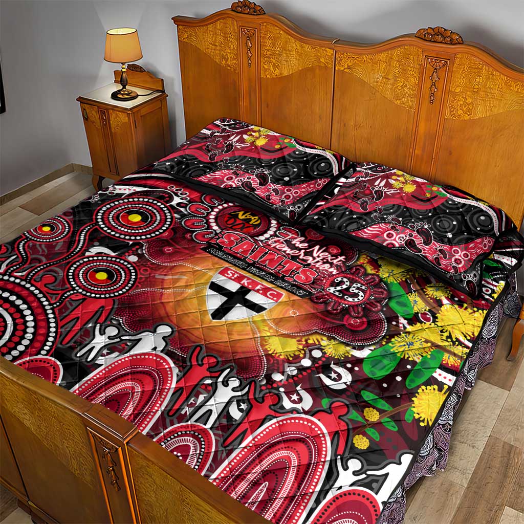 NAIDOC Week 2025 Saints Football Quilt Bed Set Aboriginal Dot Painting