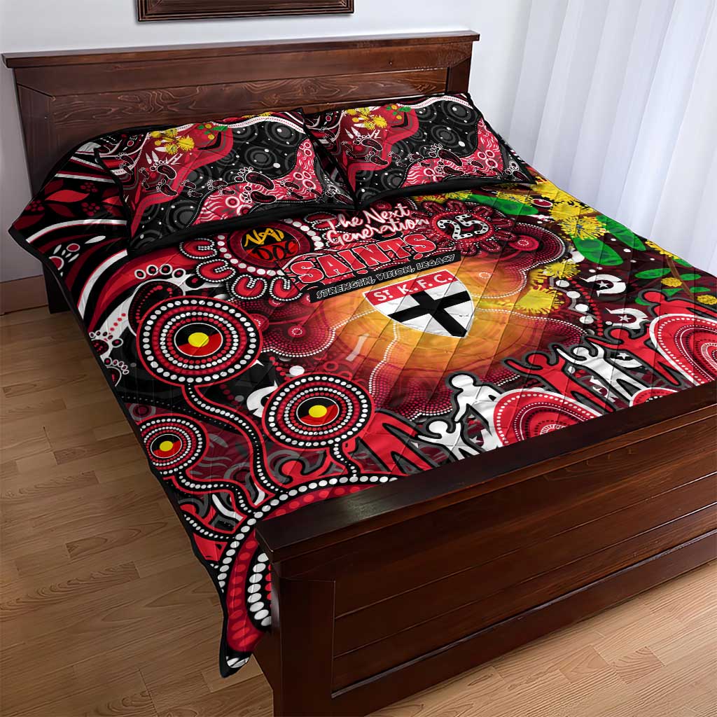 NAIDOC Week 2025 Saints Football Quilt Bed Set Aboriginal Dot Painting