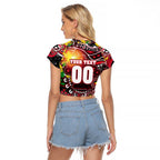 Personalised NAIDOC Week 2025 Saints Football Raglan Cropped T Shirt Aboriginal Dot Painting