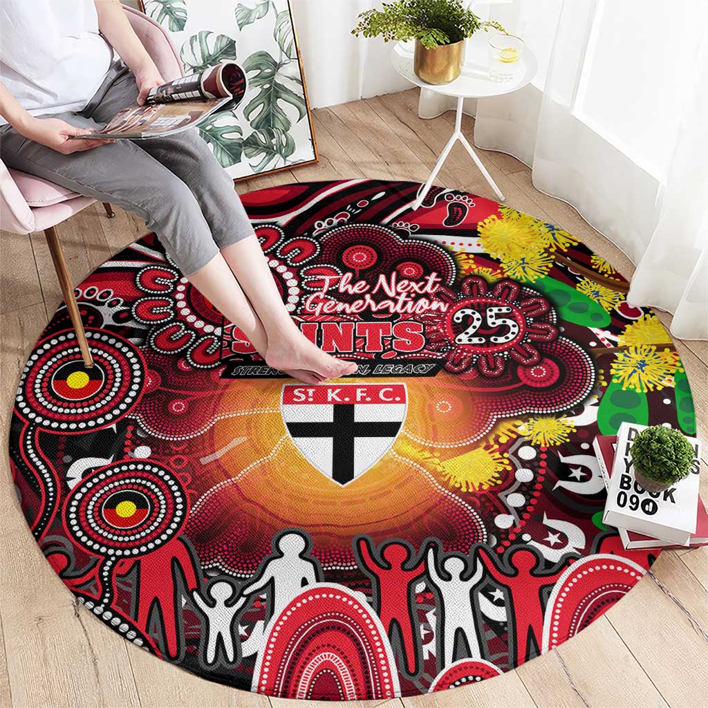 NAIDOC Week 2025 Saints Football Round Carpet Aboriginal Dot Painting