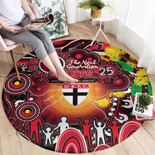 NAIDOC Week 2025 Saints Football Round Carpet Aboriginal Dot Painting